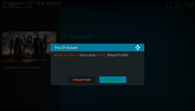 force close kodi Kryptikz ZT Kodi Build