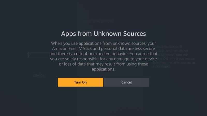 turn on apps from unknown sources on firestick