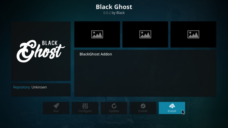 how to install Black Ghost kodi addon