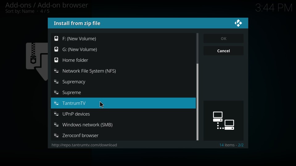 how to install Trepidation on kodi