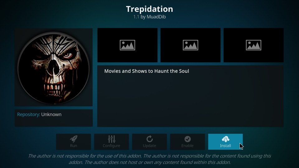 how to install Trepidation on kodi