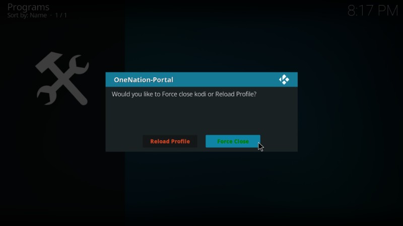 force close kodi app