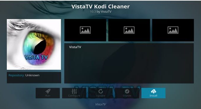 VistaTV Kodi Cleaner Addon Guide