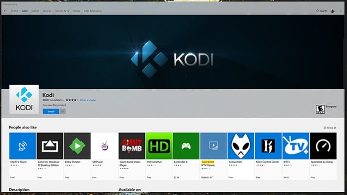 Kodi Windows Store