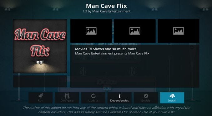 Man Cave Flix Addon Guide
