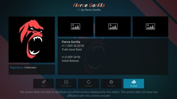 Fierce Gorilla Addon Guide - Kodi Reviews