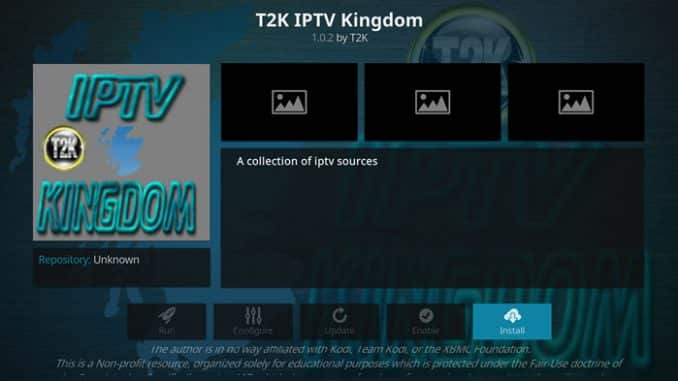 T2K IPTV Kingdom Addon Guide