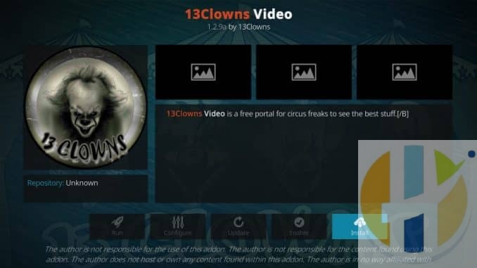 how to install 13 clowns kodi addon