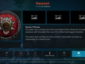 How to install descent addon on kodi