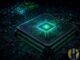 AI processor with green circuit details