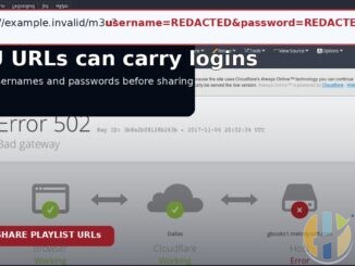 Real Cloudflare 502 browser screenshot used as the base; the address bar is an explicit educational mock-up with username/password visibly redacted, and no secret is retained.