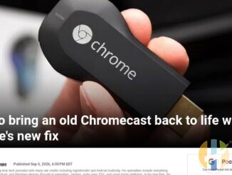 Pocket-lint Chromecast hardware photo and Google Home 4.26 fix story Sep 2026
