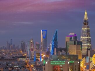 Riyadh city skyline with Kingdom Centre tower