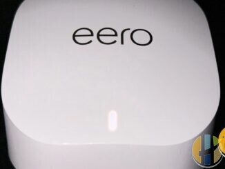 Real eero 6+ mesh Wi-Fi node product photo — tri-band mesh hardware class used for multi-room 4K streaming upgrades; no forged Wi-Fi 7 brand marks.