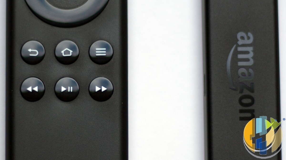Real Amazon Fire TV Stick remote and stick — competing proprietary streamer remote kit for Sky Stream vs apps-stack context; native Amazon marks only.