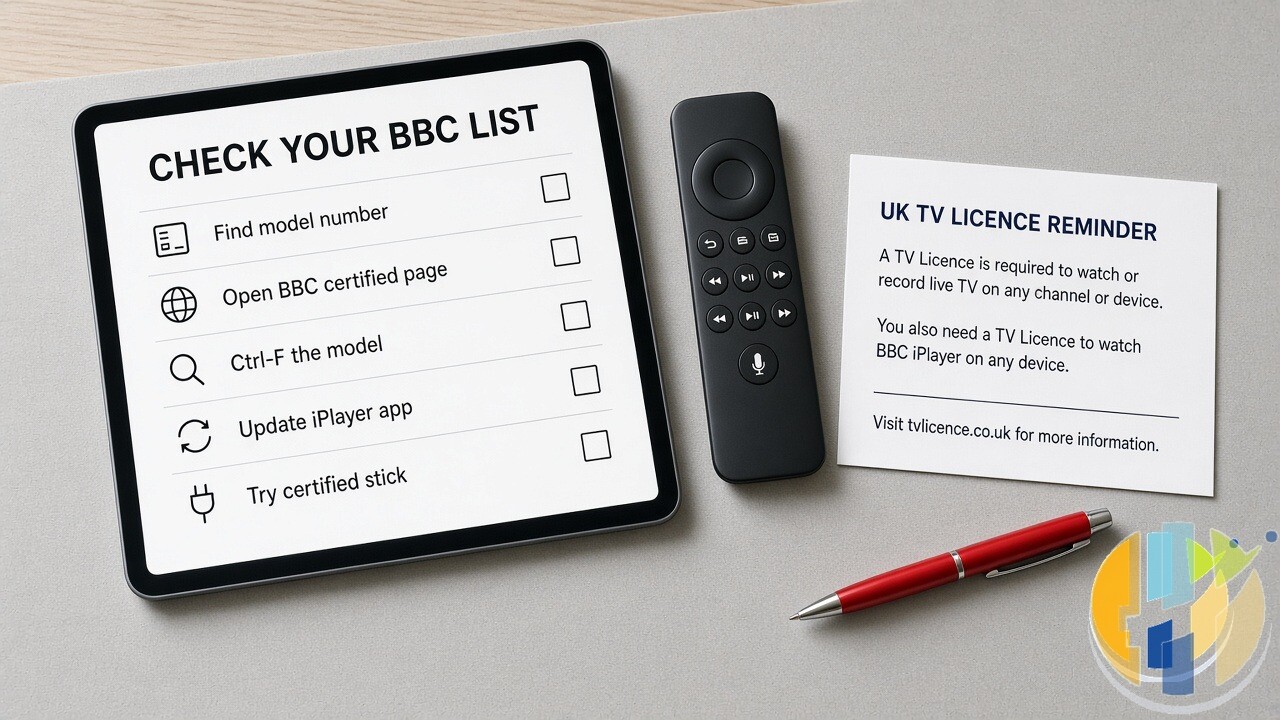 Desk flat lay checklist Check Your BBC List for iPlayer certification
