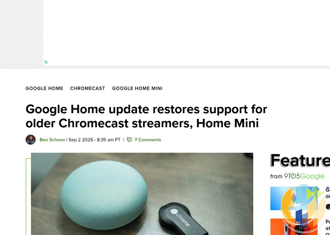9to5Google Google Home update restores older Chromecast and Home Mini Sep 2026