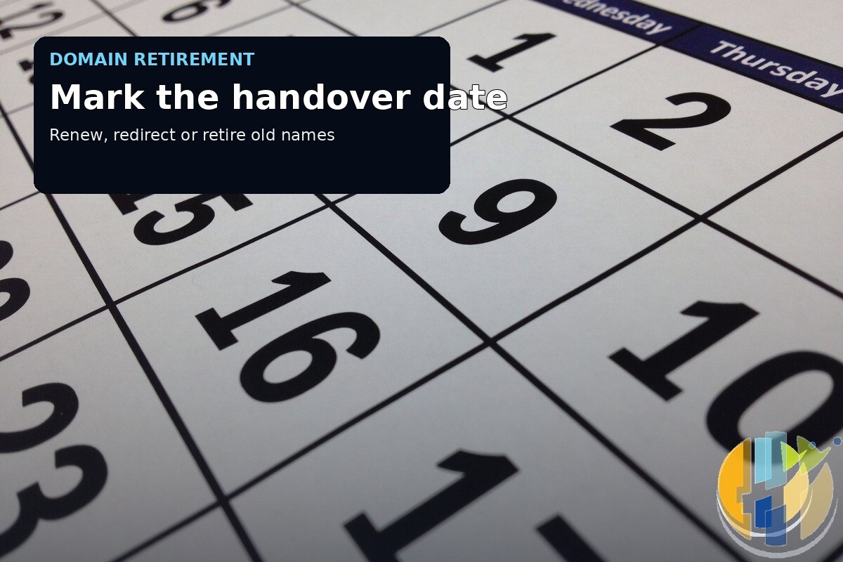 Real calendar close-up used for domain-renewal and retirement dates.