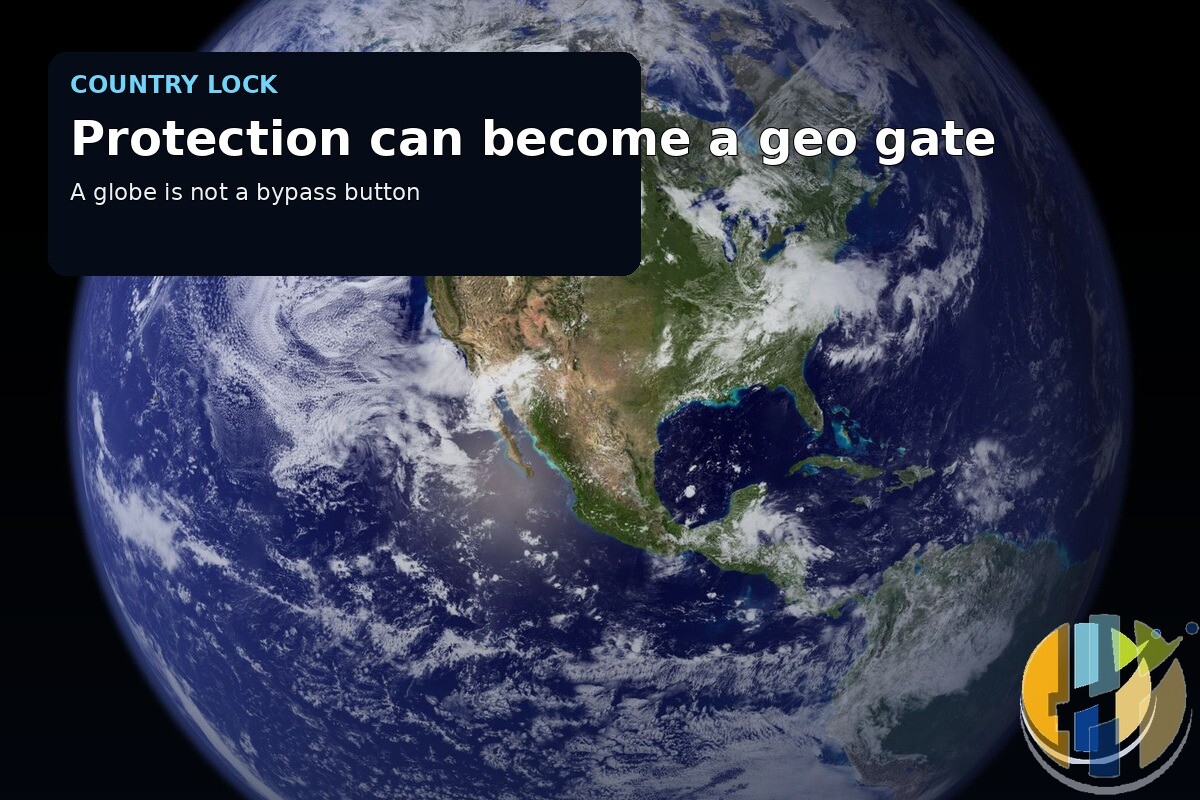 Real Earth photograph with a country-lock/geo-gate caption.
