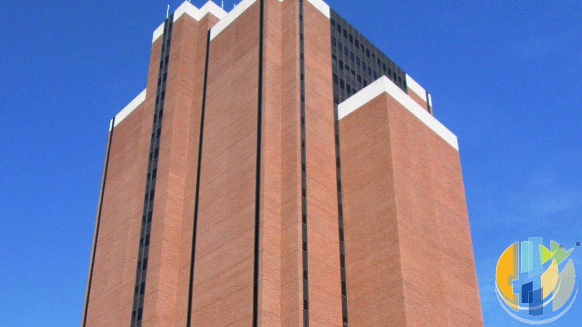 United States federal courthouse exterior, documentary still for TelevisaUnivision Florida case