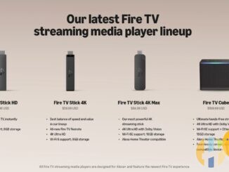 Amazon's Fire TV line-up graphic showing Fire TV Stick HD, Fire TV Stick 4K, Fire TV Stick 4K Max and Fire TV Cube