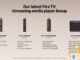 Amazon's Fire TV line-up graphic showing Fire TV Stick HD, Fire TV Stick 4K, Fire TV Stick 4K Max and Fire TV Cube