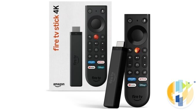 Amazon Fire TV Stick 4K 3rd Gen 2026 retail box with the stick and the new Fire TV Remote