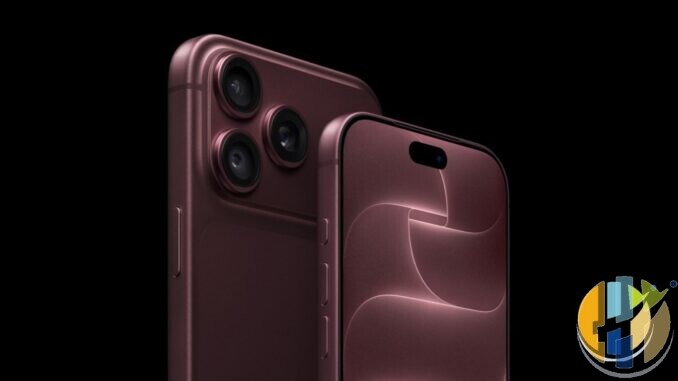 Apple press image of the iPhone 18 Pro in burgundy, rear camera and front display