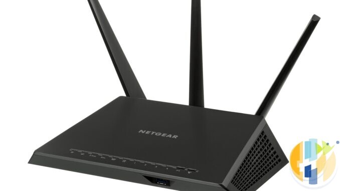 Netgear Nighthawk AC1900 Wi-Fi router on a white background, a generic home wireless router photo for a Wi-Fi 8 buy or wait guide