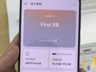 OPPO Find X8 About Phone screen showing the Find X8 name and ColorOS version, held in a hand