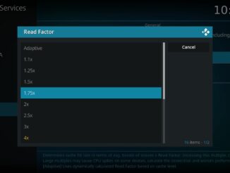 Kodi Read factor options list with Adaptive at the top